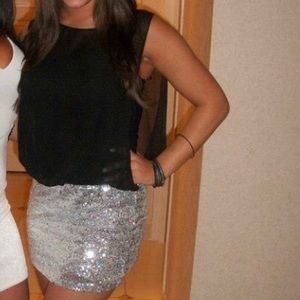 Black/sequin mini dress
